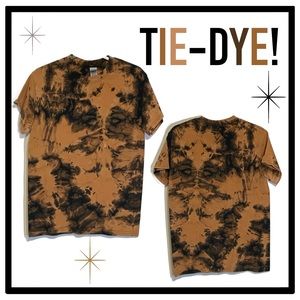 Tie-dye t-shirt, size small, orange and black